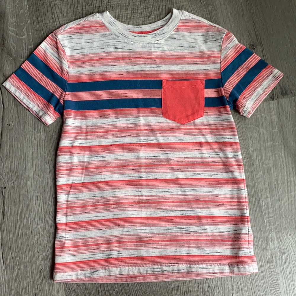Boys Cat & Jack Striped Short Sleeve Shirt - Picture 1 of 4